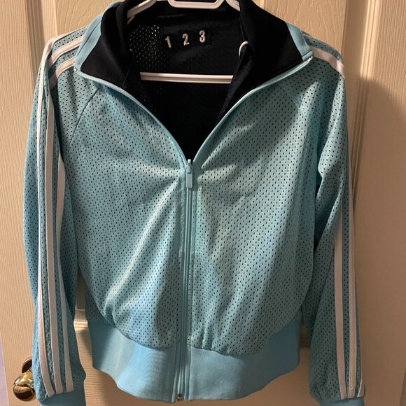 Adidas Original Navy/Light Blue Reversible Jacket Womens Small - Picture 2 of 4
